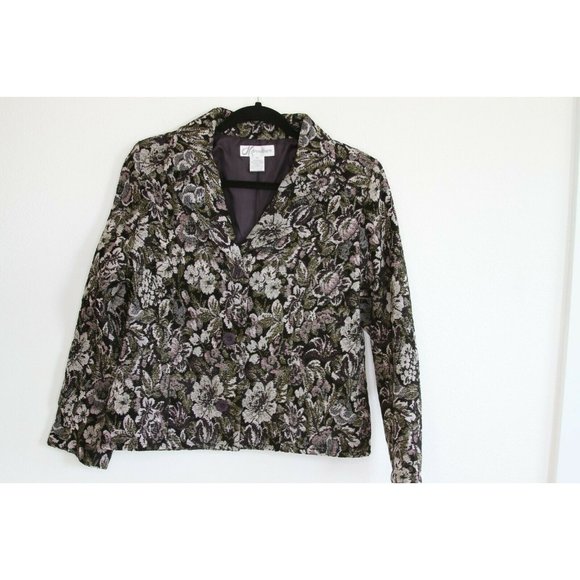 Dressbarn Embroidered Stitched Floral Jacket Blaze - Picture 1 of 6